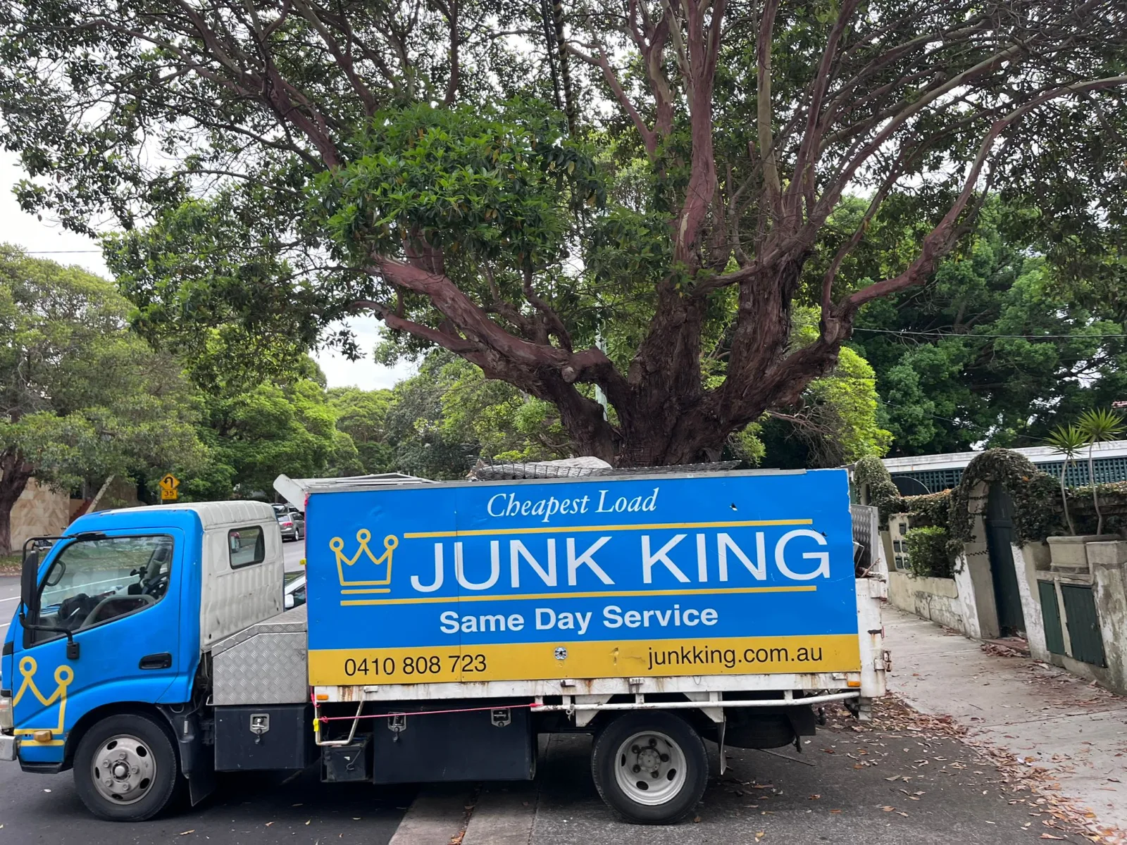 Junk King same-day rubbish removal truck on a Sydney street