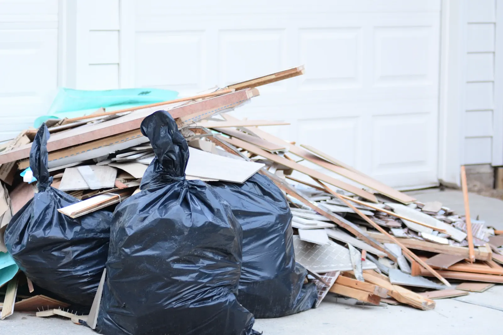 Mixed renovation rubbish ready to be cleared