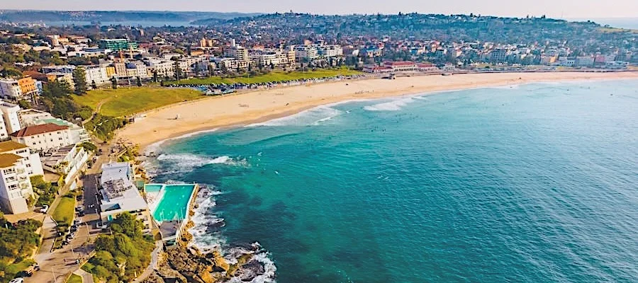 Bondi Beach and surrounding residential streets in Sydney